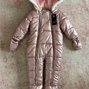 GUESS Metallic Pink Kids One Piece Footie